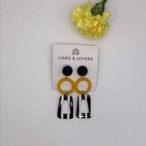 ASOS Black,White & Yellow Costume Jewelry Earrings